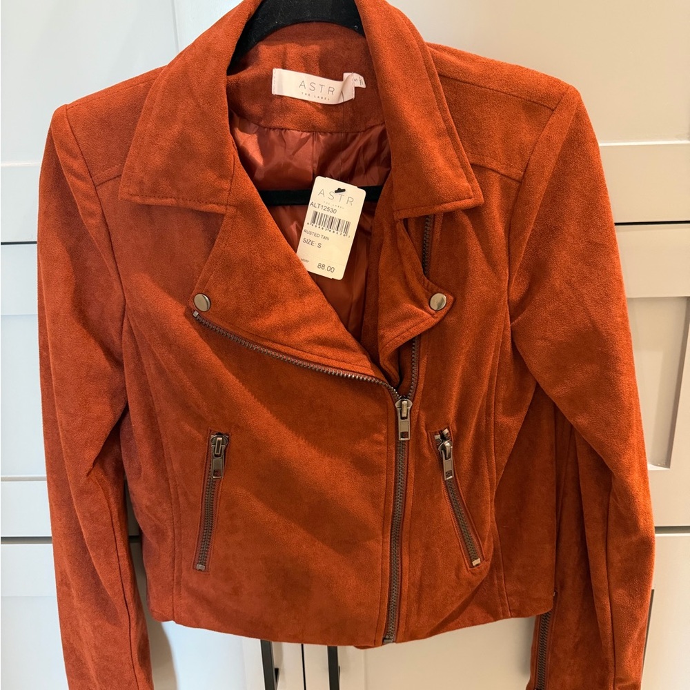 NWT ASTR Women's Terracotta Suede Jacket